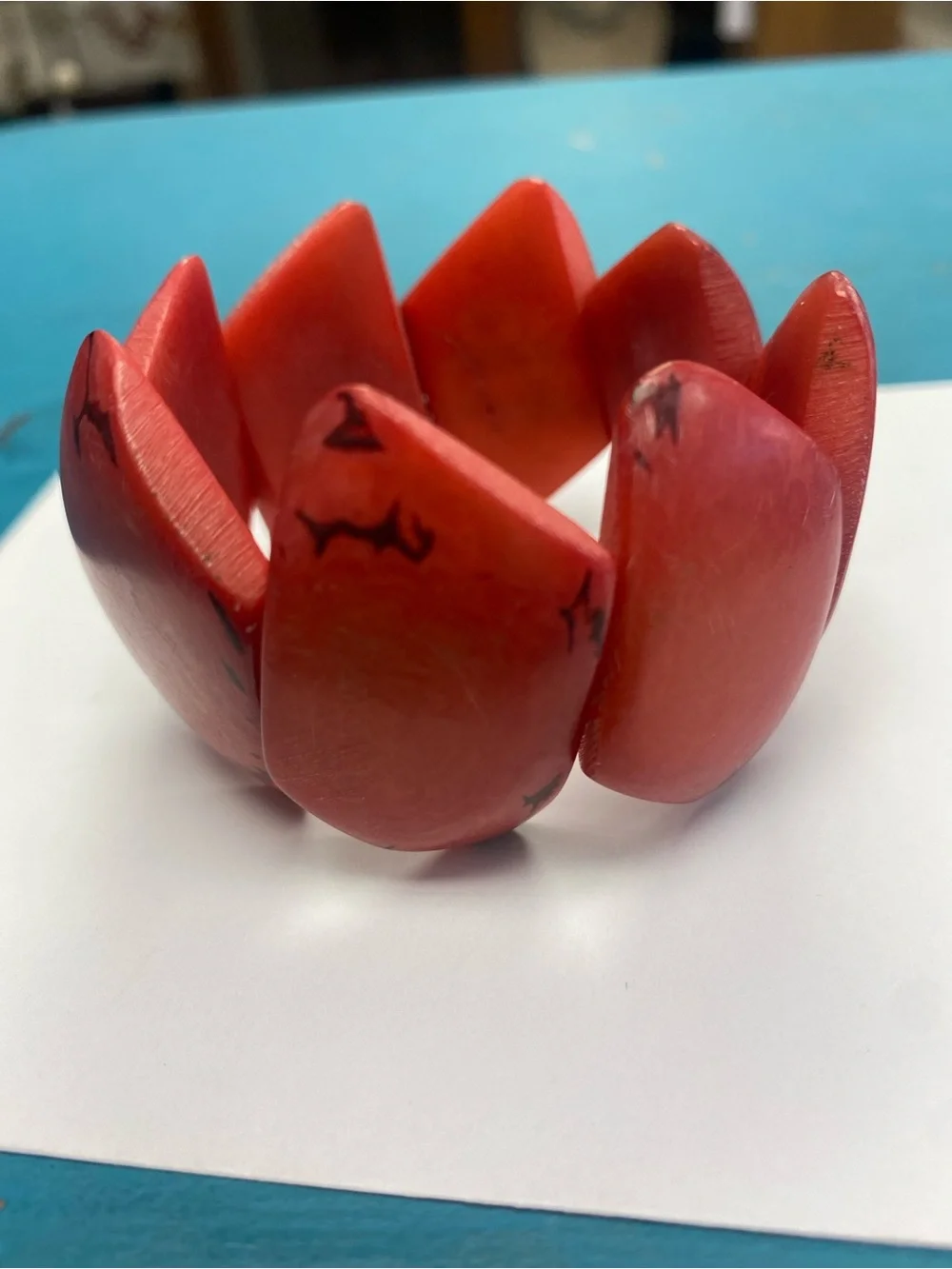Vintage Red Fashion Stretch Bracelet - Unbranded
